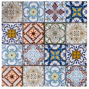 Mosaico de mármol estilo marroquí con chorros de agua para azulejos contra salpicaduras
